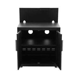 Cucina esterna in acciaio 2 porte 1 gancio, 80cm, nero