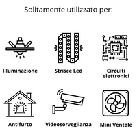 Alimentatore universale stabilizzato 12v 60w metallo 5 ampere switching