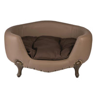 Divano per cani luxury elegance ecopelle c/cuscino marrone cm 74x56xh36