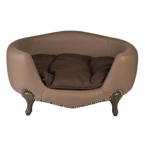 Divano per cani luxury elegance ecopelle c/cuscino marrone cm 74x56xh36
