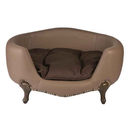 Divano per cani luxury elegance ecopelle c/cuscino marrone cm 74x56xh36