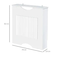Copritermosifone Bianco in MDF con Piano d'Appoggio e Design Antiribaltamento, 78x19x82 cm