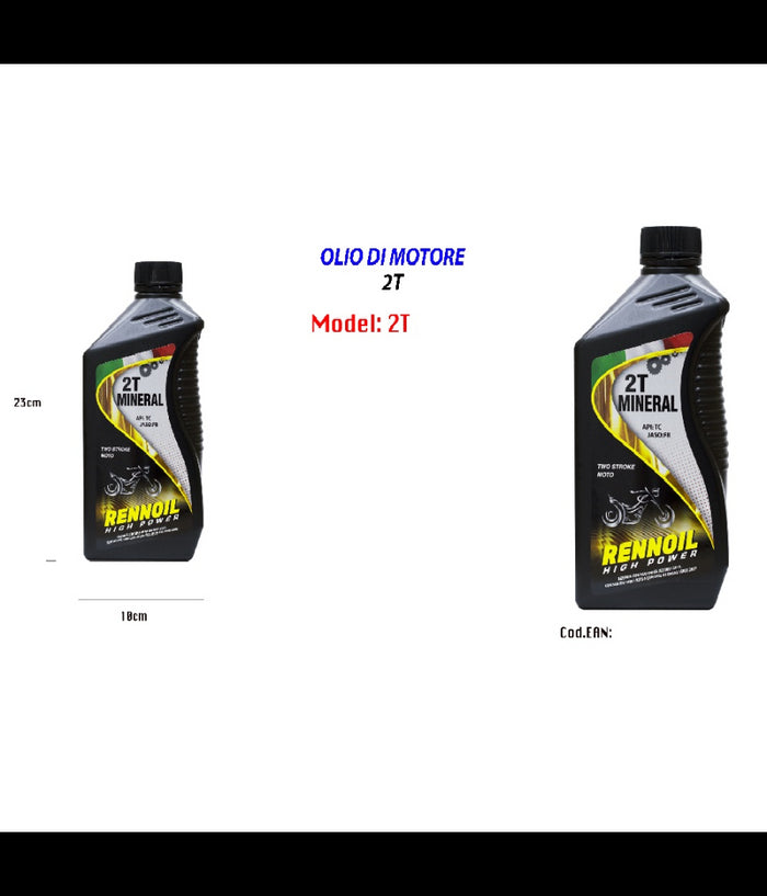 Olio Motore Lubrificante Miscela Per Motorini Moto A Due Tempi Rennoil High Power 2t         