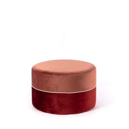 Olivia - Pouf bicolore - Rosa antico e Bordeaux -STONES