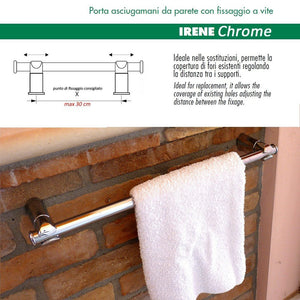Pika' porta asciugamani 65 centimetri irene intercambiabile allungabile cromato