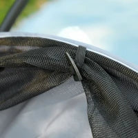 Passeggino per cani 3 ruote con piegatura facile, borsa portaoggetti, cuscino soffice, guinzaglio di sicurezza, grigio