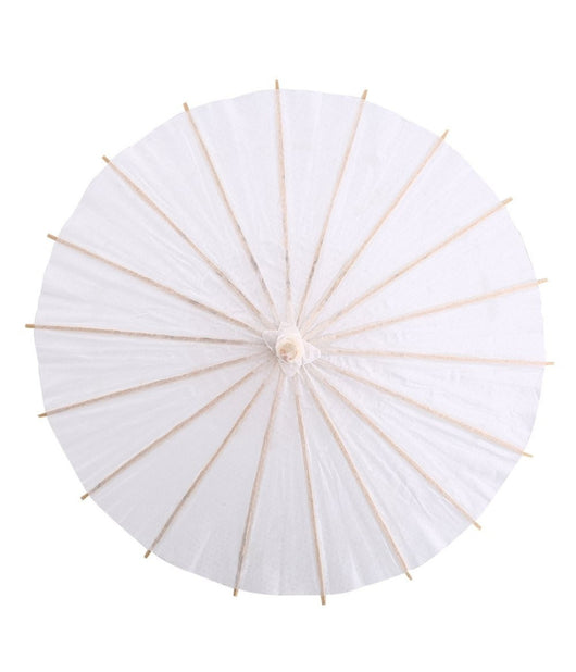 Ombrello Bambu Bianco 30 Cm Carta Legno Sposa Wedding Matrimonio Ombrellino         