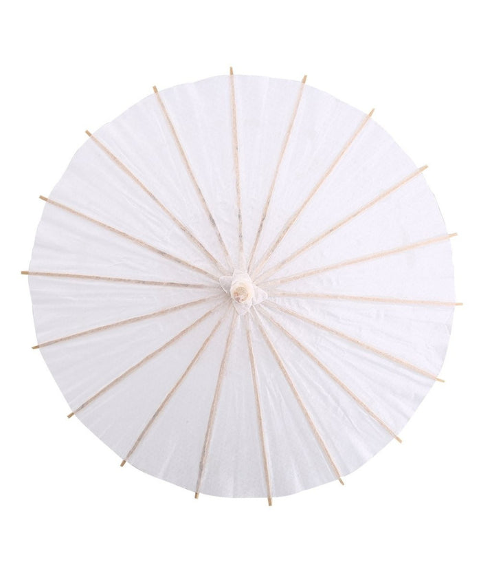 Ombrello Bambu Bianco 30 Cm Carta Legno Sposa Wedding Matrimonio Ombrellino         
