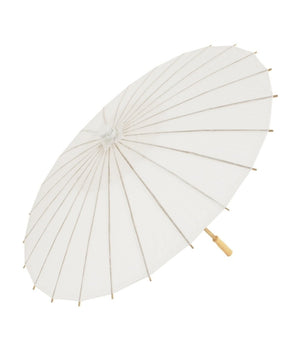 Ombrello Bambu Bianco 30 Cm Carta Legno Sposa Wedding Matrimonio Ombrellino         