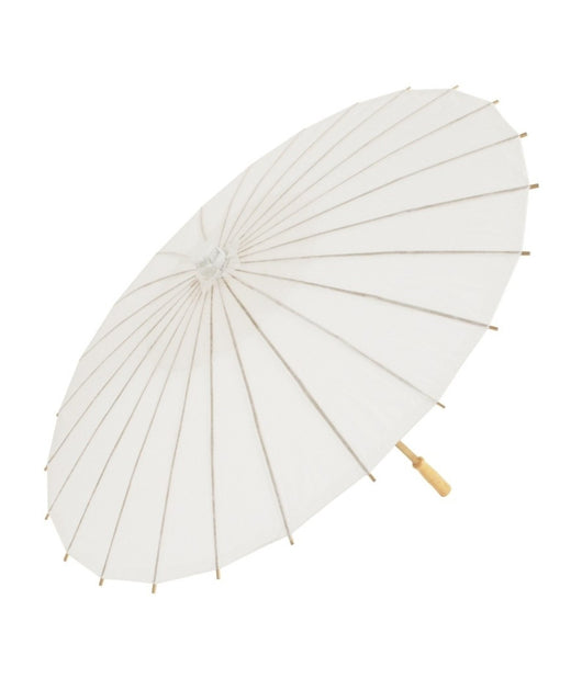 Ombrello Bambu Bianco 30 Cm Carta Legno Sposa Wedding Matrimonio Ombrellino         