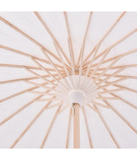 Ombrello Bambu Bianco 30 Cm Carta Legno Sposa Wedding Matrimonio Ombrellino         