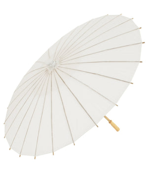 Ombrello Bambu Bianco 42 Cm Legno Sposa Wedding Matrimonio Ombrellino Parasole         