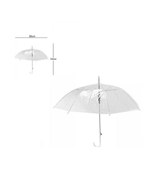 Ombrello Opaco In Pvc Protegge Pioggia Sole Per Bambini Bimbi Manico Bianco         