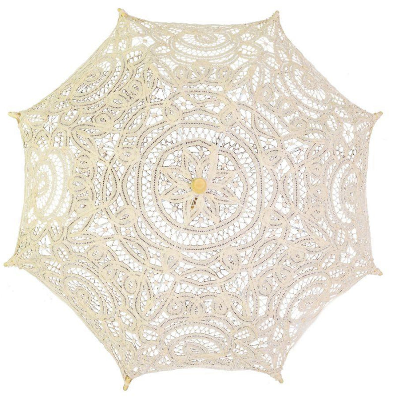 Ombrello pizzo traforato crema cm ø60x4h44