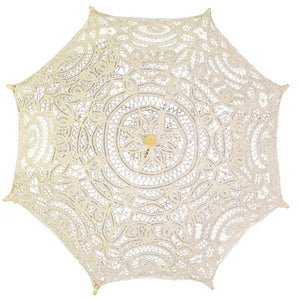 Ombrello pizzo traforato crema cm ø60x4h44