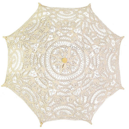 Ombrello pizzo traforato crema cm ø60x4h44