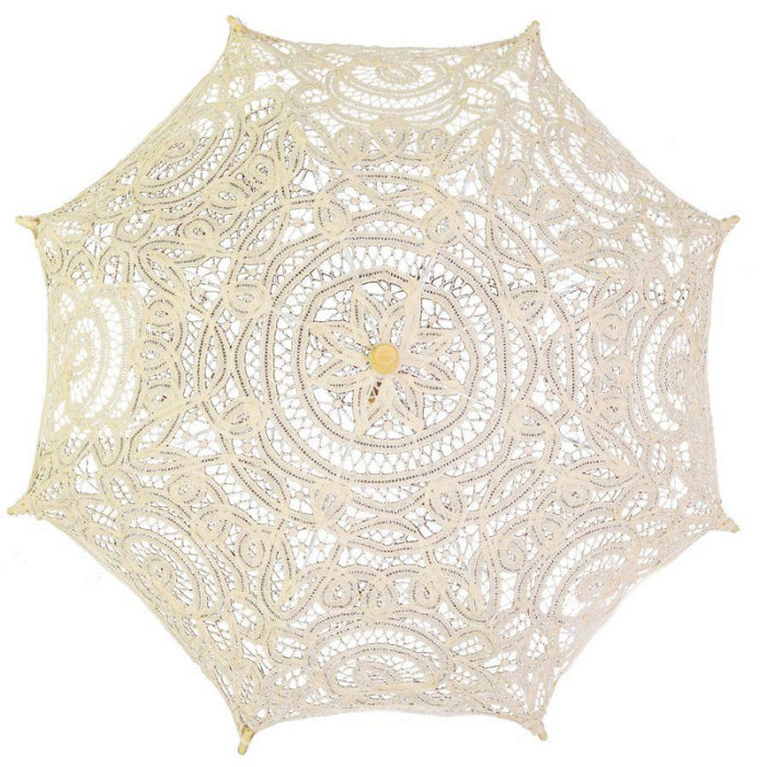 Ombrello pizzo traforato crema cm ø60x4h44