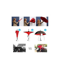 Ombrello Reversibile Apertura Inversa Auto Casa Rovesciato Anti Pioggia Moda         