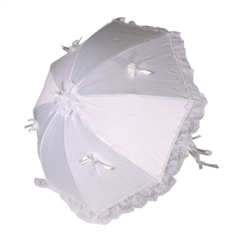 Ombrello seta e pizzo bianco cmÃ¸59xh40x10