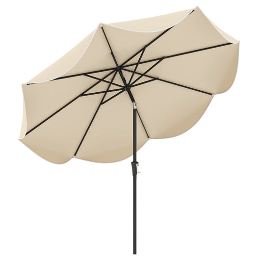 Ombrello da patio da 280 cm con tetto protettivo dal sole, Ombrello pesante per giardino e pscina Beige-Ombrelloni