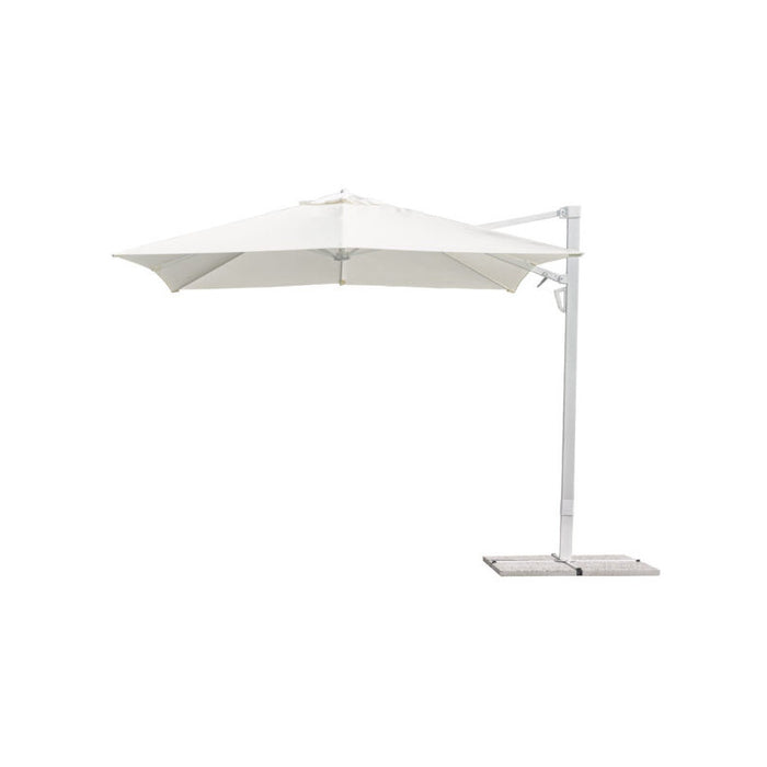 Ombrellone 3X3 Palo Laterale Bianco - Maniglia - Telo Bianco Moia