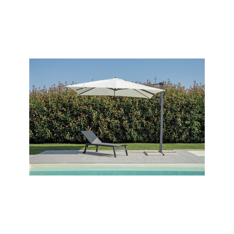 Ombrellone 3X4 Palo Laterale Antracite - Maniglia - Telo Ecru' Moia