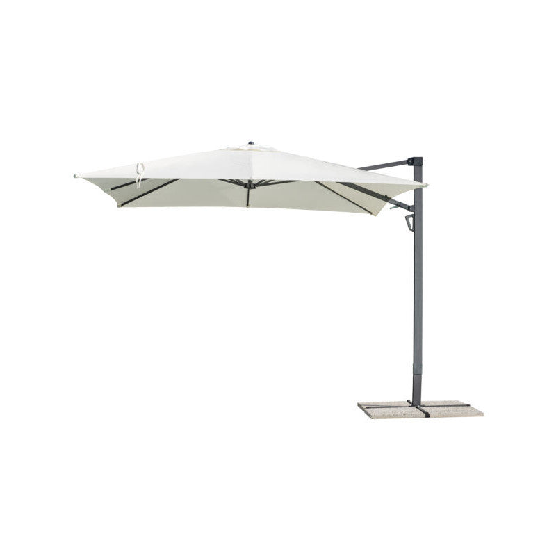 Ombrellone 3X4 Palo Laterale Antracite - Maniglia - Telo Ecru' Moia