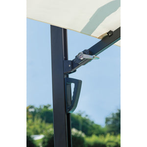 Ombrellone 3X4 Palo Laterale Antracite - Maniglia - Telo Ecru' Moia