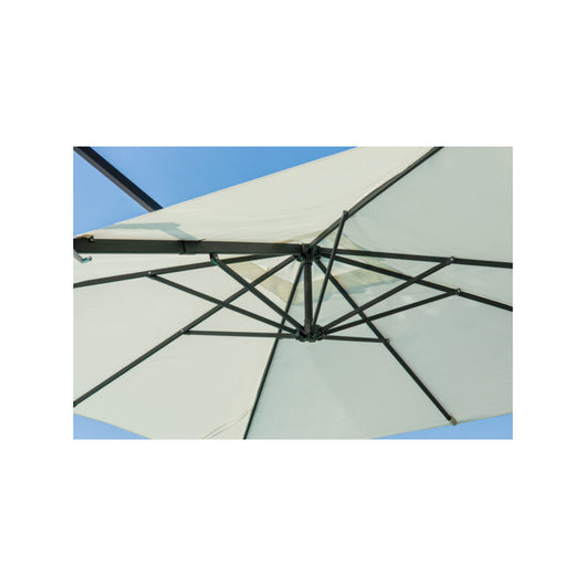 Ombrellone 3X4 Palo Laterale Antracite - Maniglia - Telo Ecru' Moia