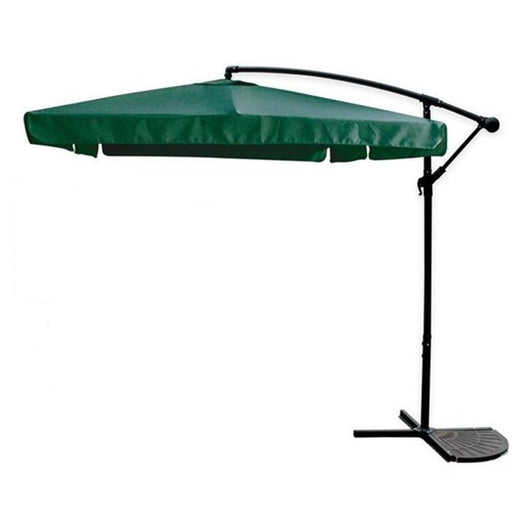 Trade Shop - Ombrellone A Braccio Laterale Da Giardino 3x3mt Protezione Sole Verde Con Base 223215 -