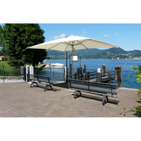 Ombrellone a palo centrale MADE IN ITALY Fibrasol Silver 400/300cm - Nero