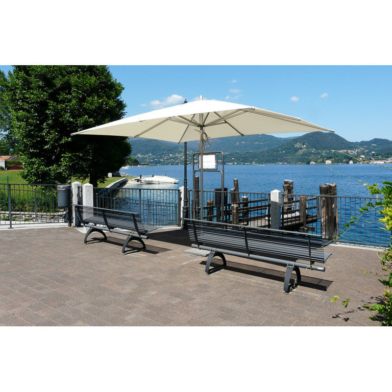 Ombrellone a palo centrale MADE IN ITALY Fibrasol Silver 400/300cm - blu