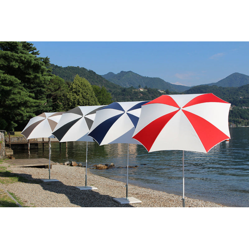 Ombrellone a palo centrale Malta Made in Italy ø cm 200SQ - bianco rosso