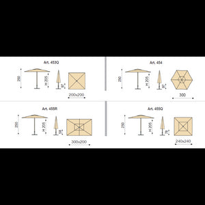 Ombrellone a palo centrale Trend 300x200 cm Made in Italy - TERRACOTTA