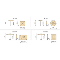 Ombrellone a palo centrale Trend 300x200 cm Made in Italy - Melange cenere