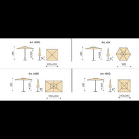 Ombrellone a palo centrale Trend 300x200 cm Made in Italy - Verde