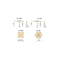 Ombrellone a palo centrale Trend Ice Q200x200 cm Made in Italy - Bianco
