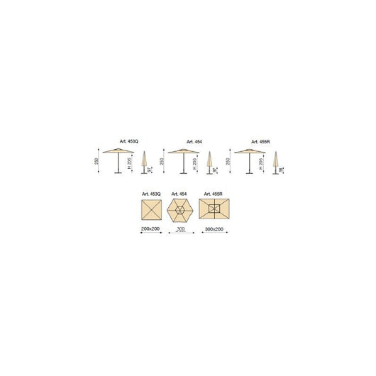 Ombrellone a palo centrale Trend Made in Italy Q200x200 cm - Bianco