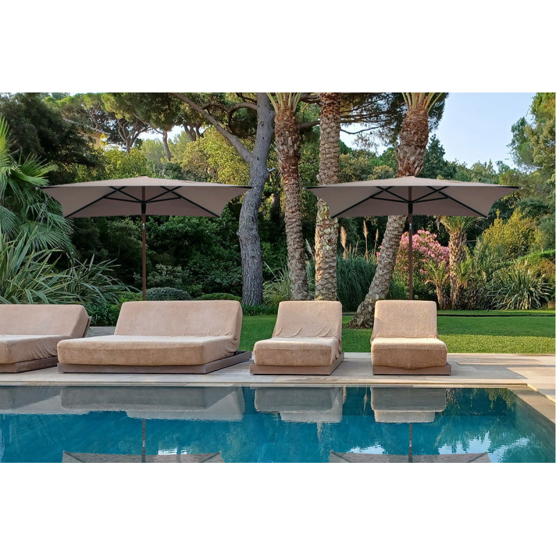 Ombrellone a palo centrale Trend Wood diametro 300 cm Made in Italy - Ecru