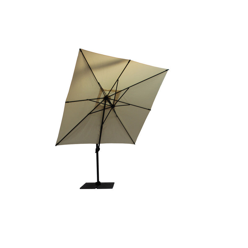 Ombrellone a palo laterale Antibes Q300x300 cm Made in Italy - Melange cenere