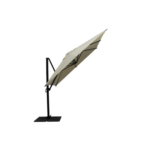 Ombrellone a palo laterale Antibes Q300x300 cm Made in Italy - Melange cenere