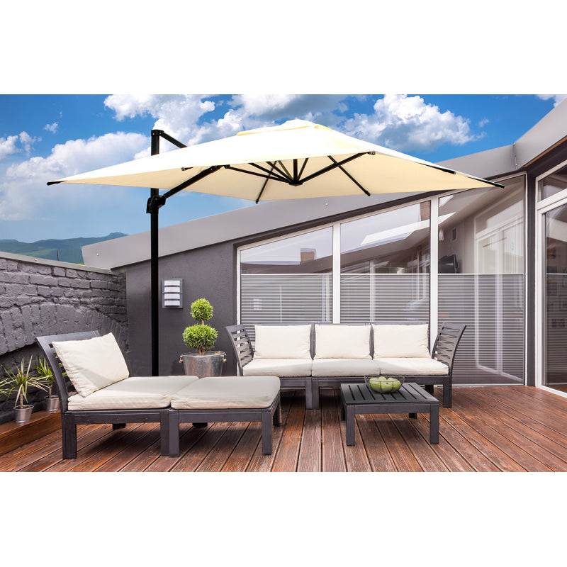 Ombrellone a palo laterale Antibes R300x400 cm Made in Italy - Ecru