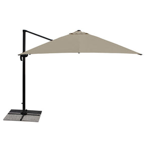 Ombrellone a palo laterale Antibes R300x400 cm Made in Italy - Melange cenere