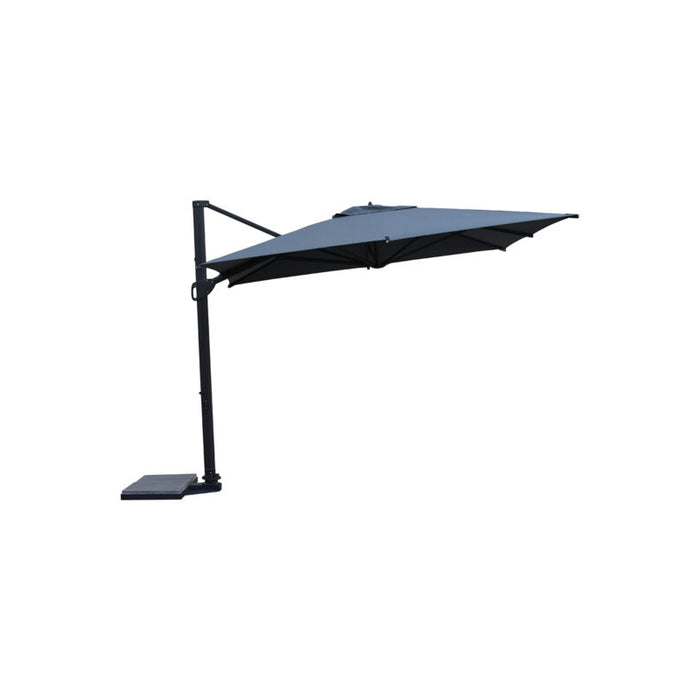 Ombrellone a palo laterale Peter Q300x300 cm Made in Italy - Nero