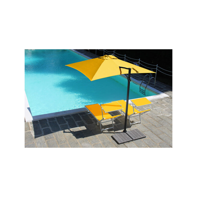 Ombrellone a palo laterale Trend Q250x250 cm Made in Italy - Giallo
