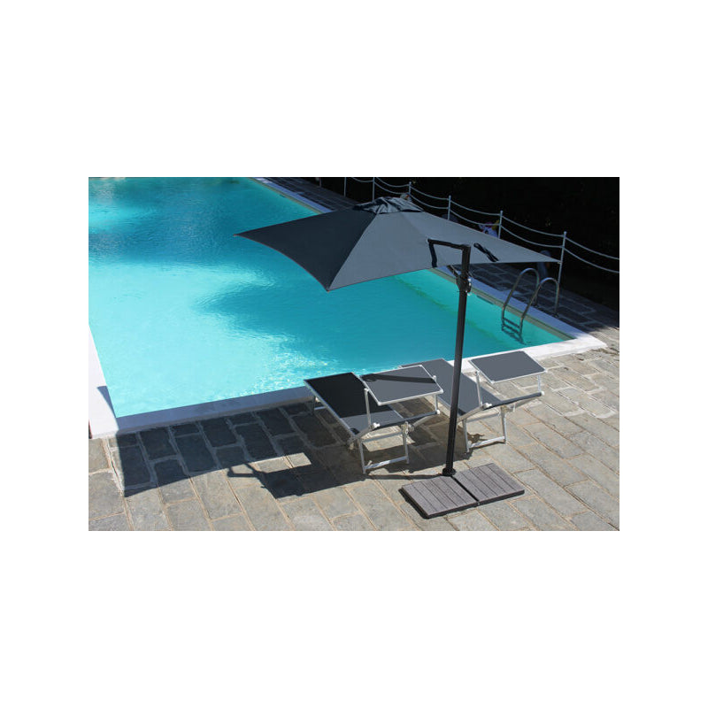 Ombrellone a palo laterale Trend Q250x250 cm Made in Italy - Nero