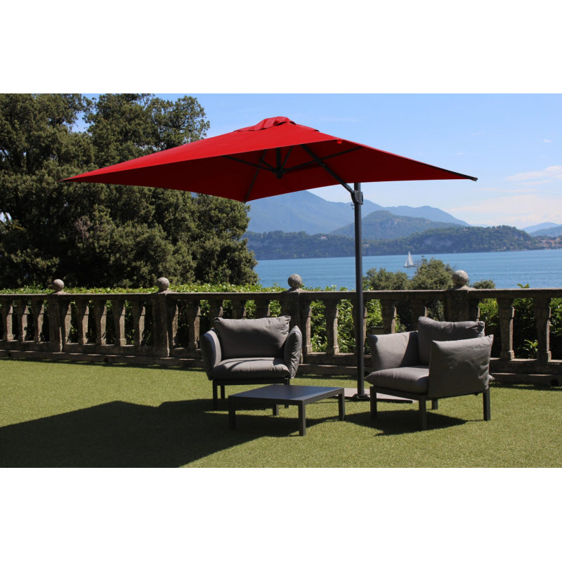 Ombrellone a palo laterale Trend R300x200 cm Made in Italy - Rosso