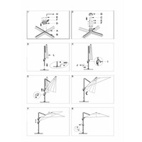 Ombrellone alluminio montana 3x3h2,65m grigio palo laterale