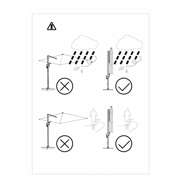 Ombrellone alluminio montana 3x3h2,65m grigio palo laterale