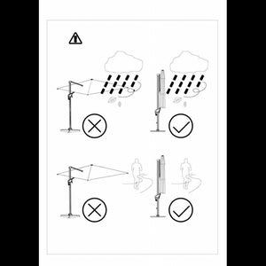 Ombrellone alluminio montana 3x4h2,80m bianco panna palo laterale